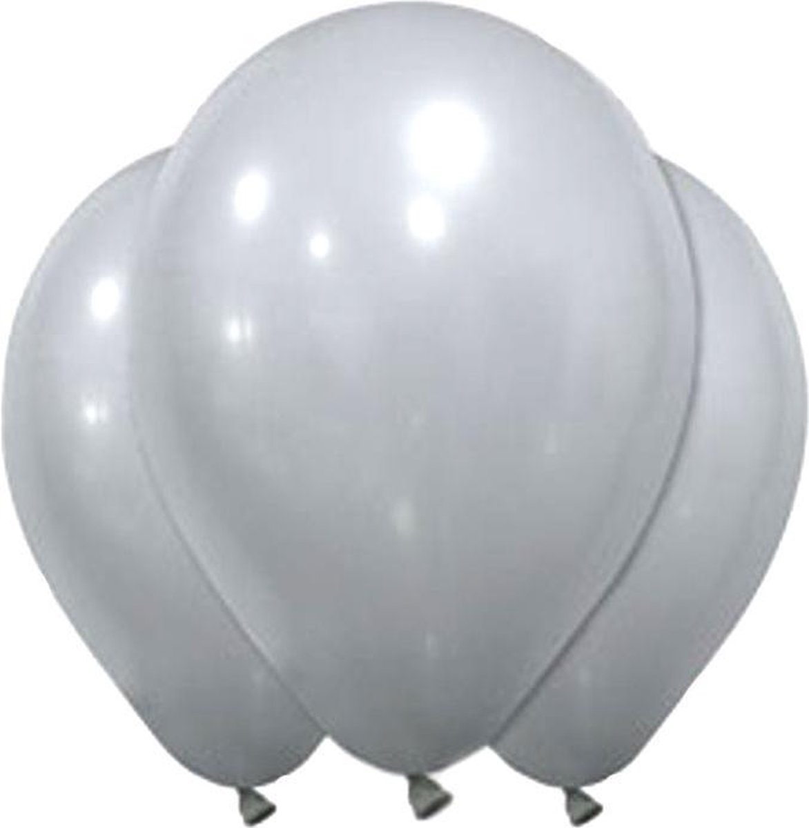 GLOBOLANDIA - 12 zilverkleurige latex ballonnen - Decoratie > Ballonnen